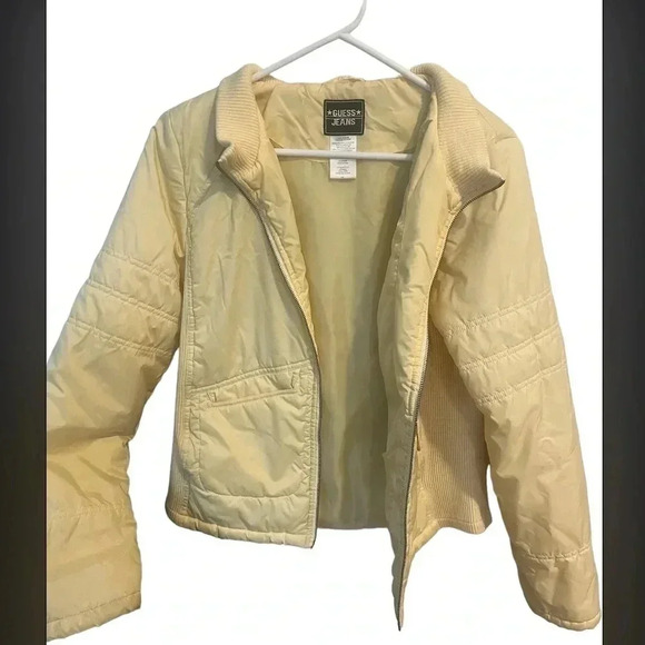 Guess Jeans yellow fleece jacket size Large - Picture 2 of 5